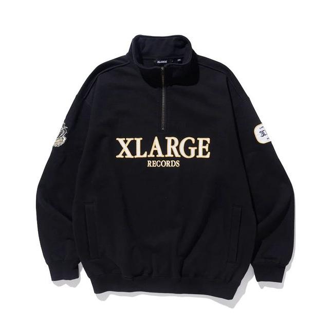 XLARGE エクストララージ XL RECORDS HALF ZIP PULLOVER SWEAT XLARGE エクストララージ XL RECORDS HALF ZIP PULLOVER SWEAT