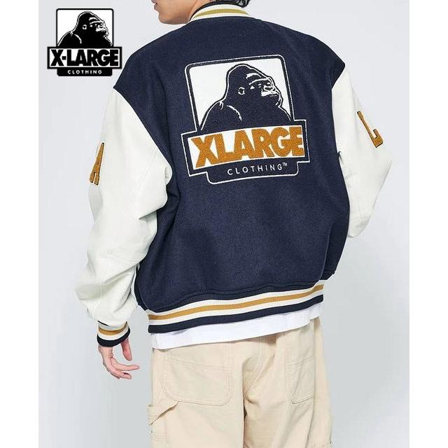 エクストララージ XLARGE OG LOGO VARSITY JACKET オージー スタジャン ヴァーシティー ジャケット アウター ジャンパー 人気 新品 正規 ストリート｜faithstore2017｜03