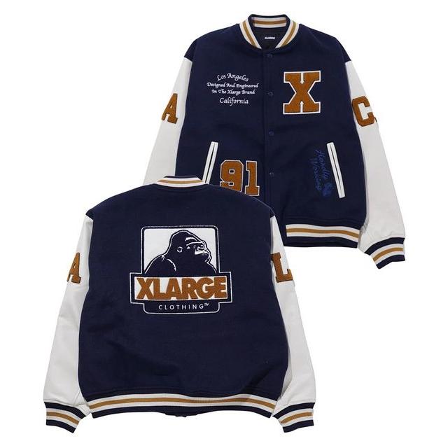 エクストララージ XLARGE OG LOGO VARSITY JACKET オージー スタジャン ヴァーシティー ジャケット アウター ジャンパー 人気 新品 正規 ストリート｜faithstore2017｜06