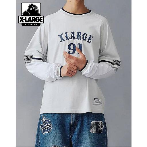 エクストララージ XLARGE XLARGE 91 LAYERD L/S TEE ロンT 長袖 レイヤード 重ね着風 ナンバリング メンズ レディース ブランド ストリート 新品 正規店｜faithstore2017｜02