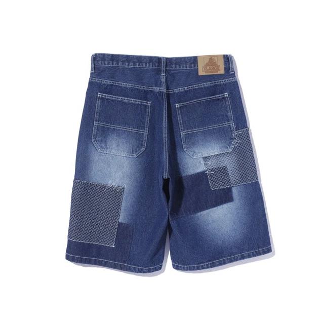 極美品 X-LARGE デニム ハーフパンツ 膝丈 36インチ XL ネイビー