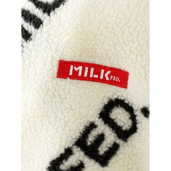 MILKFED. ミルクフェド ALL OVER LOGO BOA ZIP UP JACKET 総ロゴ