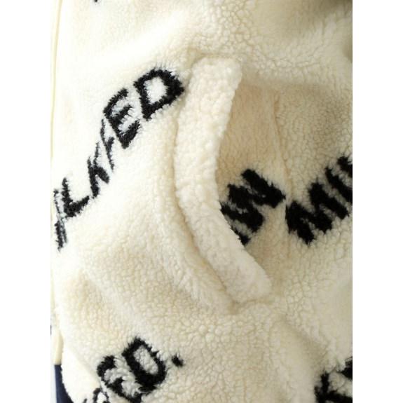 MILKFED. ミルクフェド ALL OVER LOGO BOA ZIP UP JACKET 総ロゴ