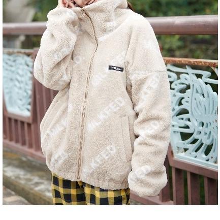 MILKFED. ミルクフェド ALL OVER LOGO BOA ZIP UP JACKET 総ロゴ