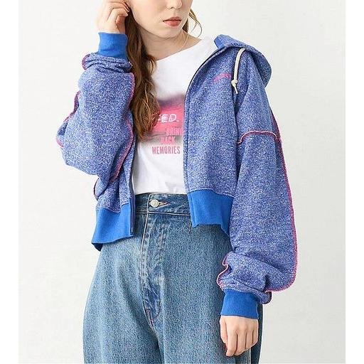 MILKFED.（ミルクフェド） MILKFED. OVERLOCK STICHED ZIP UP HOODIE 