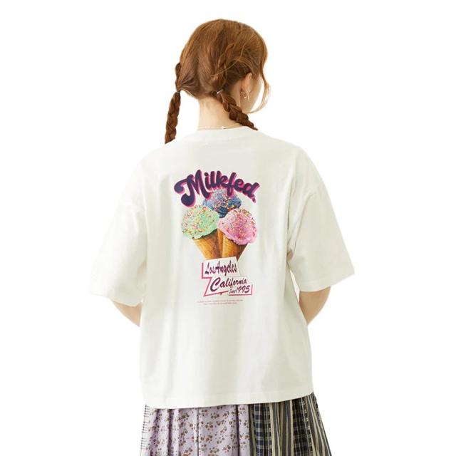 MILKFED.（ミルクフェド） Tシャツ 半袖 MILKFED. TRIPLE ICE WIDE S/S 