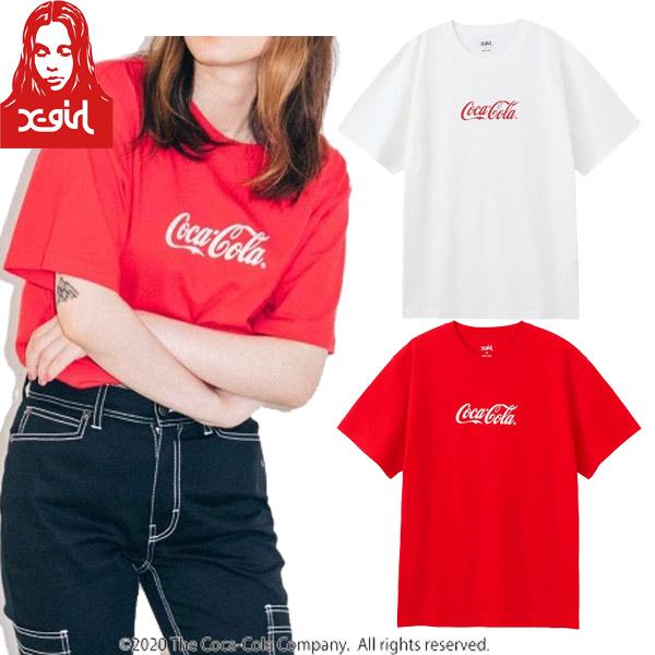 エックスガール X-GIRL COCA-COLA S/S TEE コカ・コーラ Tシャツ 半袖 コラボ ビックシルエット オーバーT ブランド レディース｜faithstore2017
