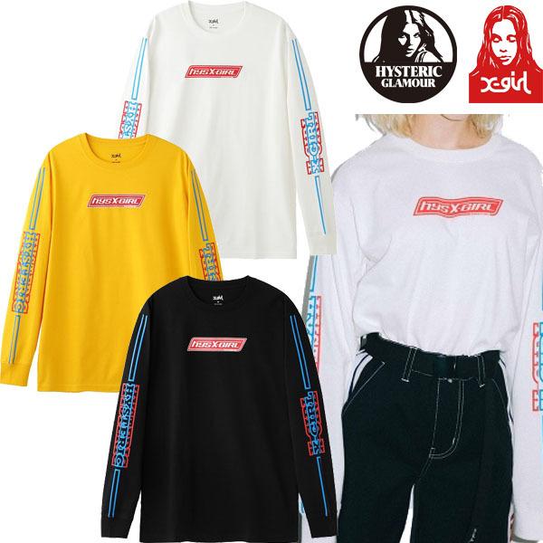 HYSTERIC GLAMOUR 長袖カットソー　ヒスガールプリント X-girl エックスガール × HYSTERIC GLAMOUR BOX L/S TEE