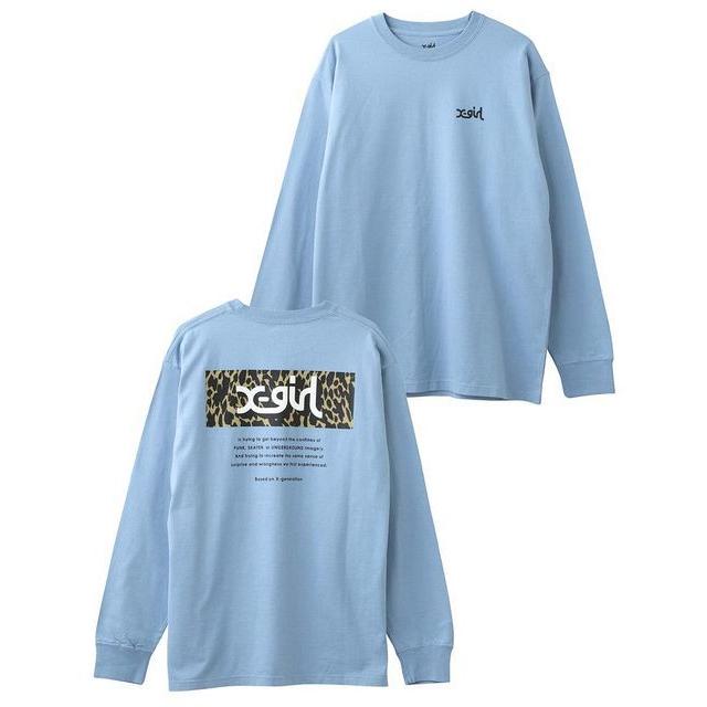 X-girl エックスガール X-GIRL LEOPARD BOX L/S TEE レオパード X-girl エックスガール X-GIRL LEOPARD BOX L/S TEE レオパード