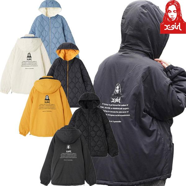 エックスガール XGIRL REVERSIBLE QUILTED JACKET リバーシブル キルティング ジャケット アウター 中綿 防寒