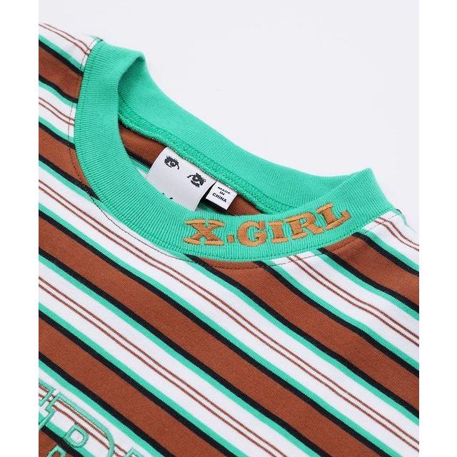 X-girl エックスガール X-GIRL STRIPED H/S TEE ストライプ