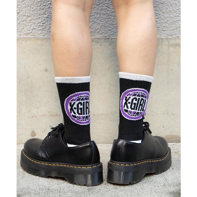 エックスガール X-GIRL WORLD LOGO RIB SOCKS ワールドロゴ ソックス  靴下 小物 雑貨 ギフト プレゼント ブランド レ ディース｜faithstore2017｜04