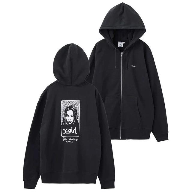 X-girl エックスガール X-GIRL NOISE FACE ZIP UP SWEAT HOODIE