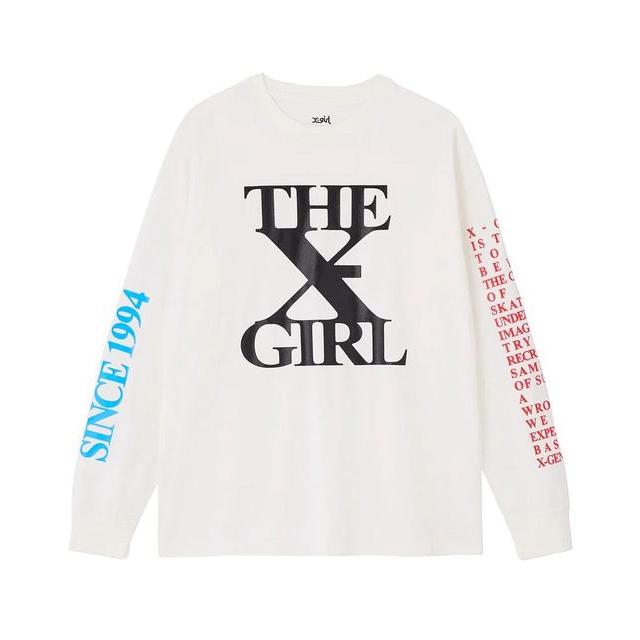 エックスガール X-GIRL THE X-GIRL L/S TEE ロンT 長袖 袖プリント 袖