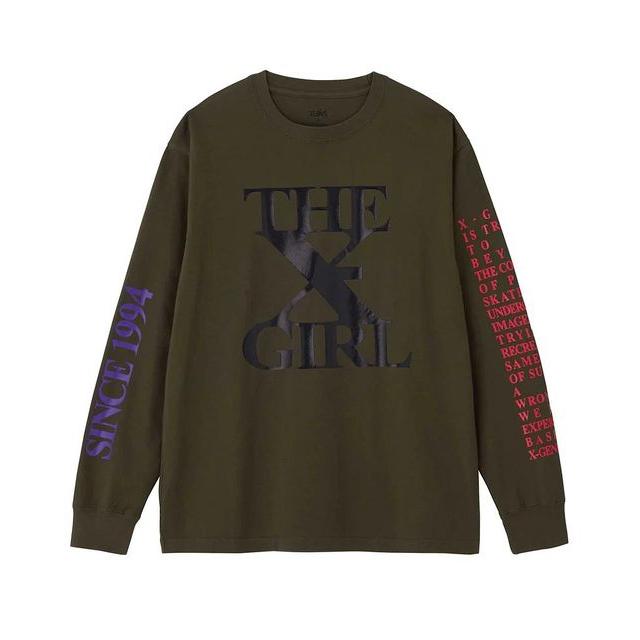 エックスガール X-GIRL THE X-GIRL L/S TEE ロンT 長袖 袖プリント 袖