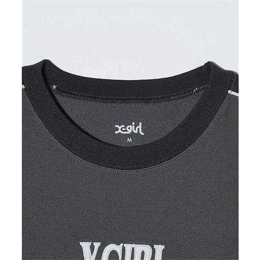 エックスガール X-GIRL CONTRAST STRIPE S/S BABY TEE Tシャツ 半袖 ショート丈 チビT シンプル Y2K レディース ストリート ブランド 新品 正規品｜faithstore2017｜06