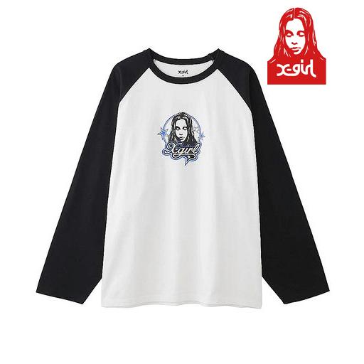 X-girl（エックスガール） X-girl FACE AND STARS B/B BIG TEE ロンT