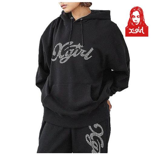 X-girl エックスガール RHINESTONE STAR CURSIVE LOGO SWEAT X-girl エックスガール RHINESTONE STAR CURSIVE LOGO SWEAT