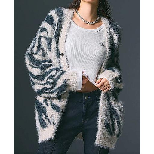 X-girl エックスガール ZEBRA KNIT CARDIGAN カーディガン X-girl エックスガール ZEBRA KNIT CARDIGAN カーディガン