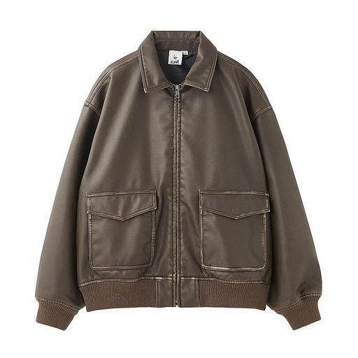 X-girl エックスガール DISTRESSED FAUX LEATHER JACKET X-girl エックスガール DISTRESSED FAUX LEATHER JACKET
