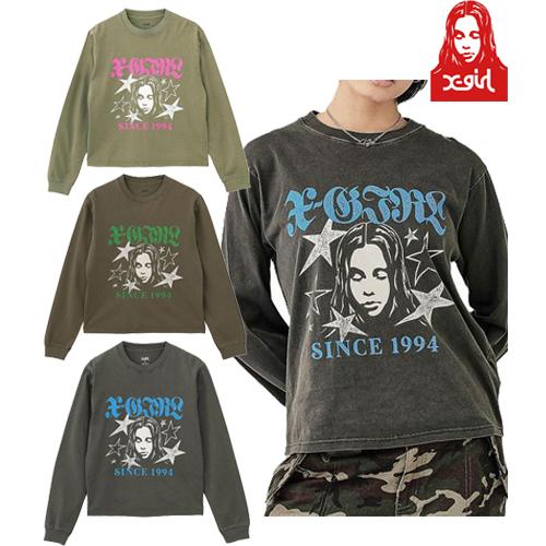 ブラックイエロー　90 Logo Girl Tee 新品未使用　再販なし X-girl（エックスガール） X-girl STAR AND FACE LOGO FADED L/S TEE
