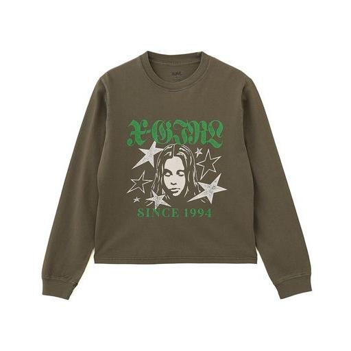 X-girl（エックスガール） X-girl STAR AND FACE LOGO FADED L/S TEE 