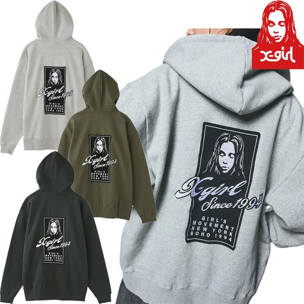 X-girl（エックスガール） X-girl FACE BOX PATCH ZIP UP SWEAT HOODIE