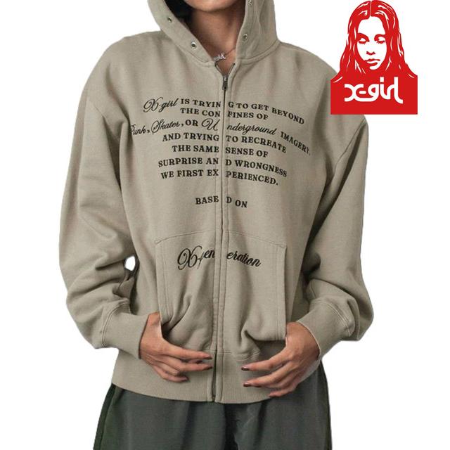 X-girl（エックスガール） X-girl EYELET EMBROIDERY ZIP UP SWEAT 