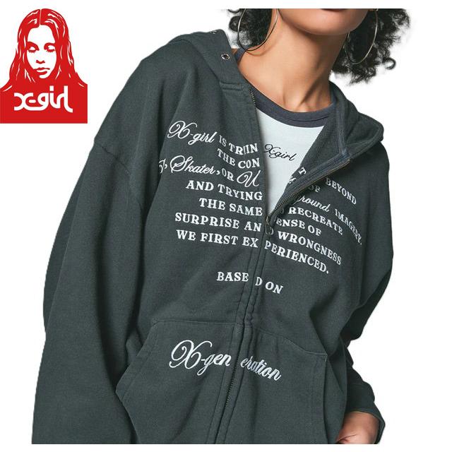 X-girl（エックスガール） X-girl EYELET EMBROIDERY ZIP UP SWEAT 
