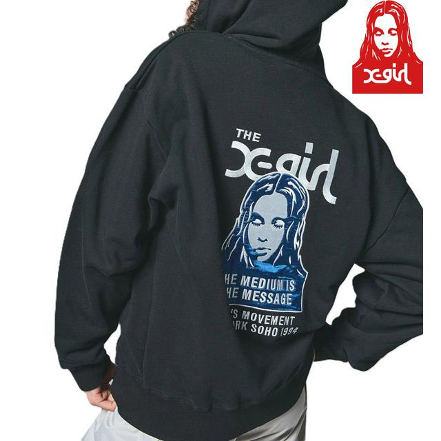 専用！X-girl LOGO FACE ZIP SWEAT エックスガール X-girl（エックスガール） X-girl FACE PATCH AND LOGO ZIP UP SWEAT