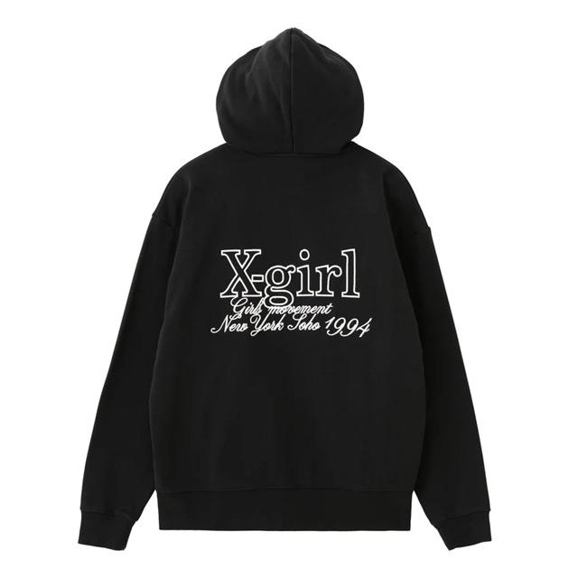 X-girl（エックスガール） レディース 刺繍ロゴ ジップパーカー 