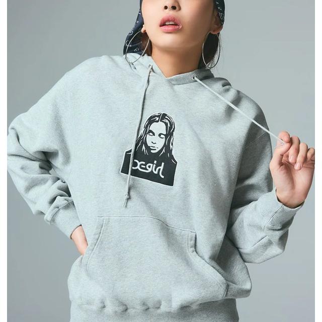 X-girl（エックスガール） FACE PATCH SWEAT HOODIE パーカー フーディ