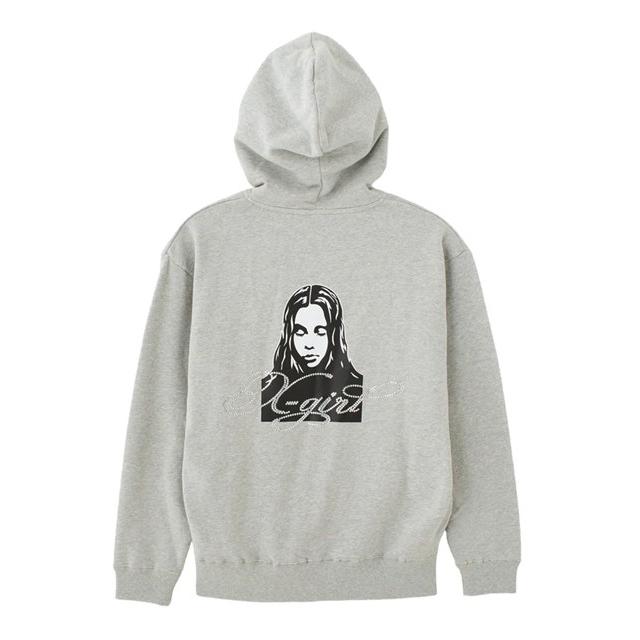 X-girl（エックスガール） RHINESTONE LOGO AND FACE ジップパーカー