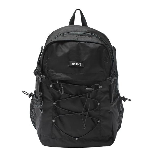 X-girl（エックスガール） ミルズロゴ ラバーパッチ バンジーコード