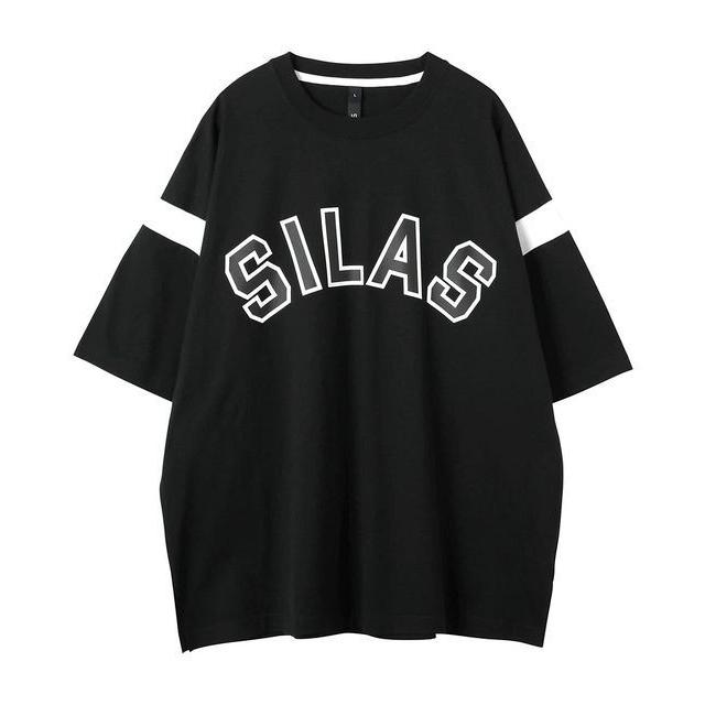 サイラス SILAS S/S BICOLOR TEE バイカラー 袖ライン アーチロゴ シンプル 半袖 Ｔシャツ ビックＴ メンズ レディース  ユニセックス ブランド