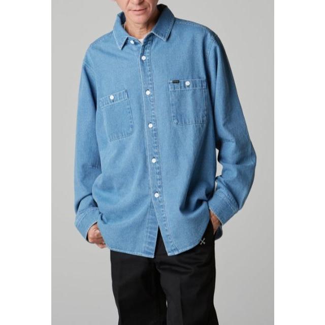 ブルコ BLUCO DENIM WORK SHIRT デニム ワークシャツ 長袖 羽織り ジーンズ シンプル ワーク バイカー 作業着 メンズ ブランド｜faithstore2017｜02