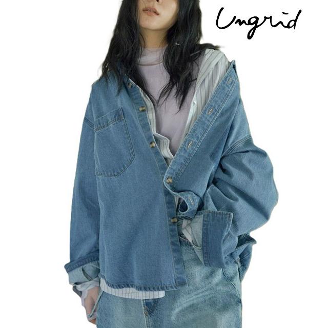 Ungrid（アングリッド） 即発送 長袖シャツ ポケットデザインデニム 