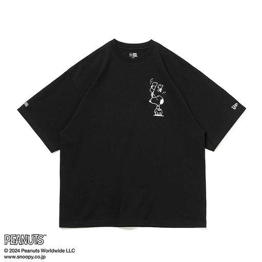 ニューエラ NEW ERA 半袖 オーバーサイズド コットン Tシャツ PEANUTS ピーナッツ スヌーピー ウッドストック 野球 ブラック ブランド ユニセックス 新品 正規品｜faithstore2017｜02