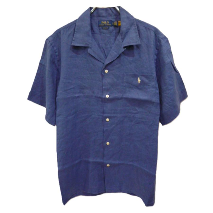 【90s Ralph Lauren】リネン100 リネンシャツ　開襟　ポニーなし POLO RALPH LAUREN（ポロ・ラルフローレン） ポロ ラルフローレン