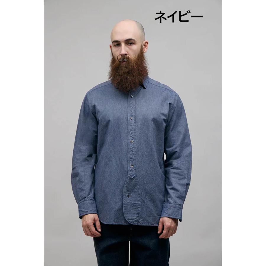 Nigel Cabourn 長袖シャツ サイズ50 ダークブルー NIGEL CABOURN（ナイジェルケーボン） メンズ BRITISH OFFICERS SHIRT