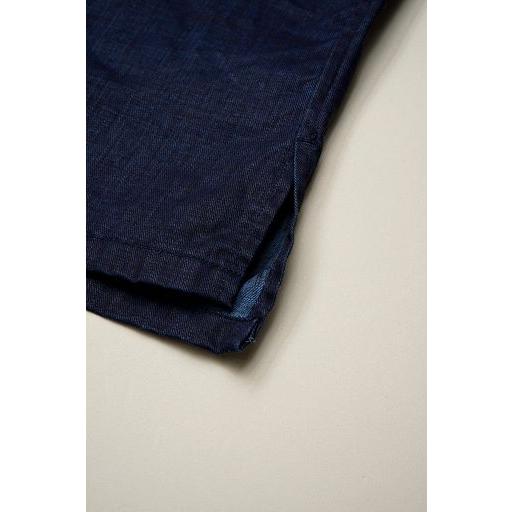 Nigel Cabourn ナイジェルケーボン メンズ OPEN COLLAR SHIRT LINEN INDIGO 正規品 80520011011の画像