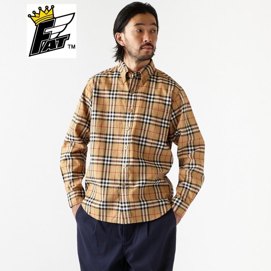 FAT エフエイティー CHK BD SHIRT チェック ボタンダウンシャツ 長袖 