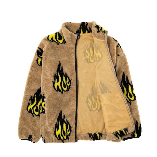 ハフ HUF FLAMIN ZIP SHERPA FLEECE フリース ジャケット アウター 羽織り 総柄 ほのお ファイヤー ユニセックス ストリート スケート ブランド 新品 正規｜faithstore2017｜04