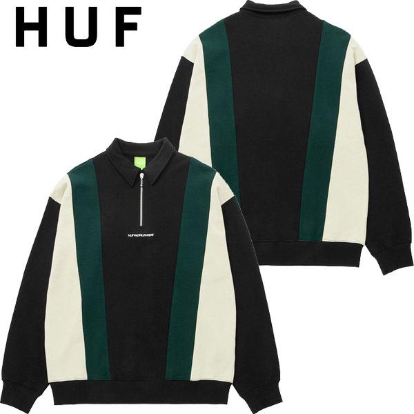 HUF ハフ BLOCKED ZIP POLO FLEECE ブロック ハーフジップ スウェット