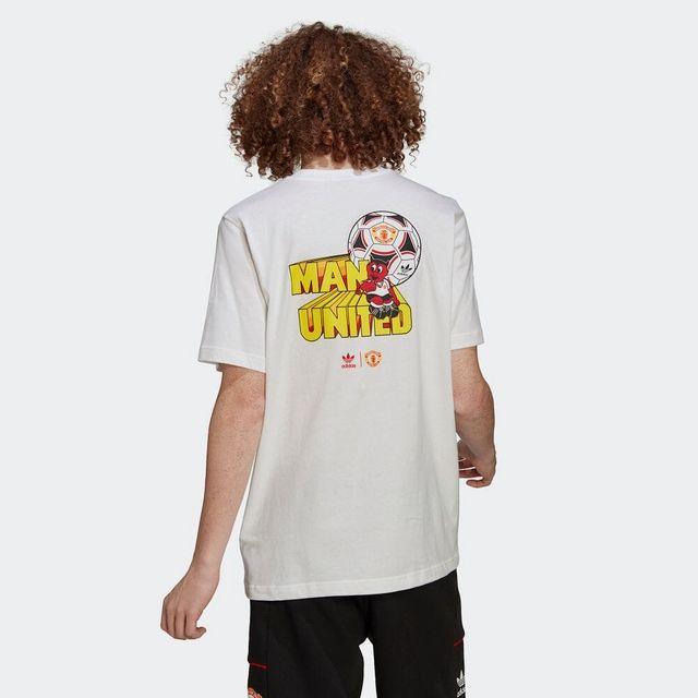 アディダス オリジナルス adidas 半袖 Ｔシャツ マンチェスター・ユナイテッド グラフィック サッカー マンU 三つ葉 マーク メンズ レディース ユニセックス｜faithstore2017｜02