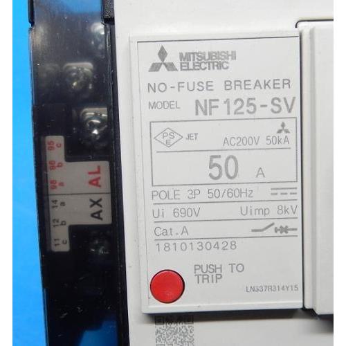 NF125-SV 3P50A AL AX SLT ノーヒューズ遮断器 三菱電機 ランクS NF125-SV 3P50A AL AX SLT ノーヒューズ遮断器 三菱電機 ランクS
