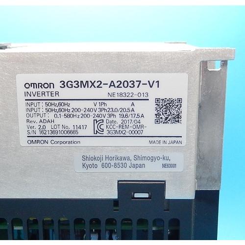 3G3MX2-A2037-V1 3.7Kw・三相200Vインバーター オムロン ランクA中古品