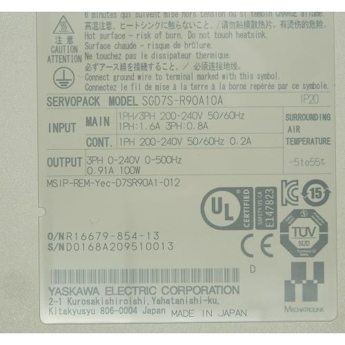 SGD7S-R90A10A サーボパック 安川電機 ランクS中古品 : FA機器の SGD7S-R90A10A サーボパック 安川電機 ランクS中古品 : FA機器の