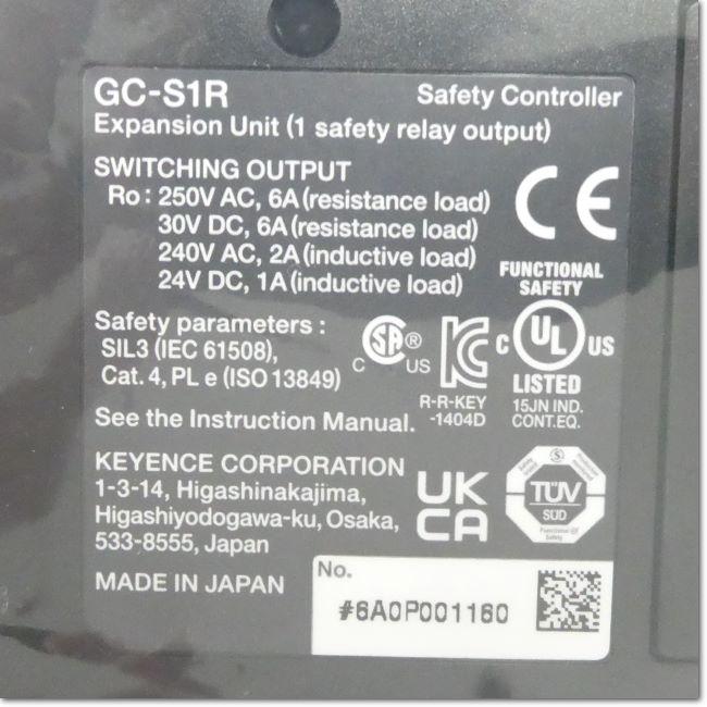 KEYENCE GC-S1R セーフティコントローラ 安全リレー出力ユニット KEYENCE GC-S1R セーフティコントローラ 安全リレー出力ユニット