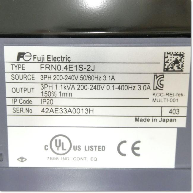 富士電機 FRN0.4E1S-2J インバータ 三相200V 0.4kW